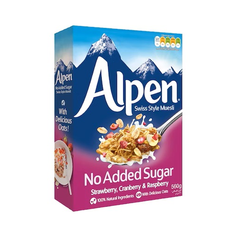 ALPEN 560 GR NO ADD SUGAR STRAWBERRY 1x6